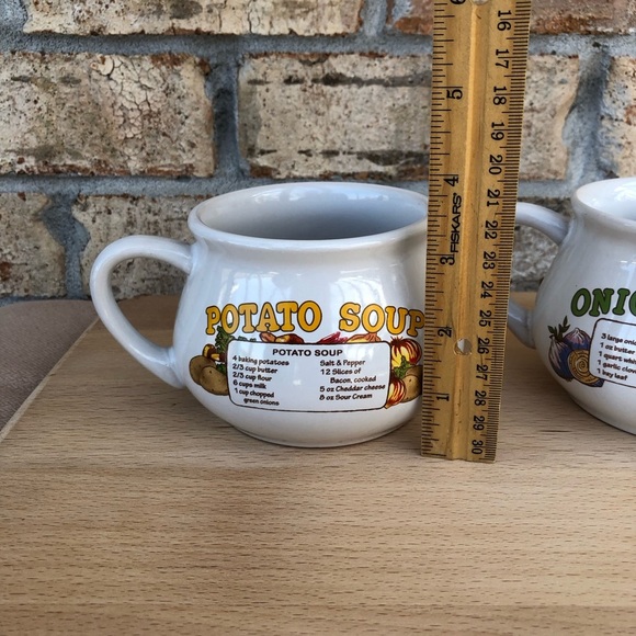 Vintage  Set Of 2 DAT'L DO-IT INC DDI Potato Soup Onion Soup Recipe Bowls Cups - Picture 13 of 14